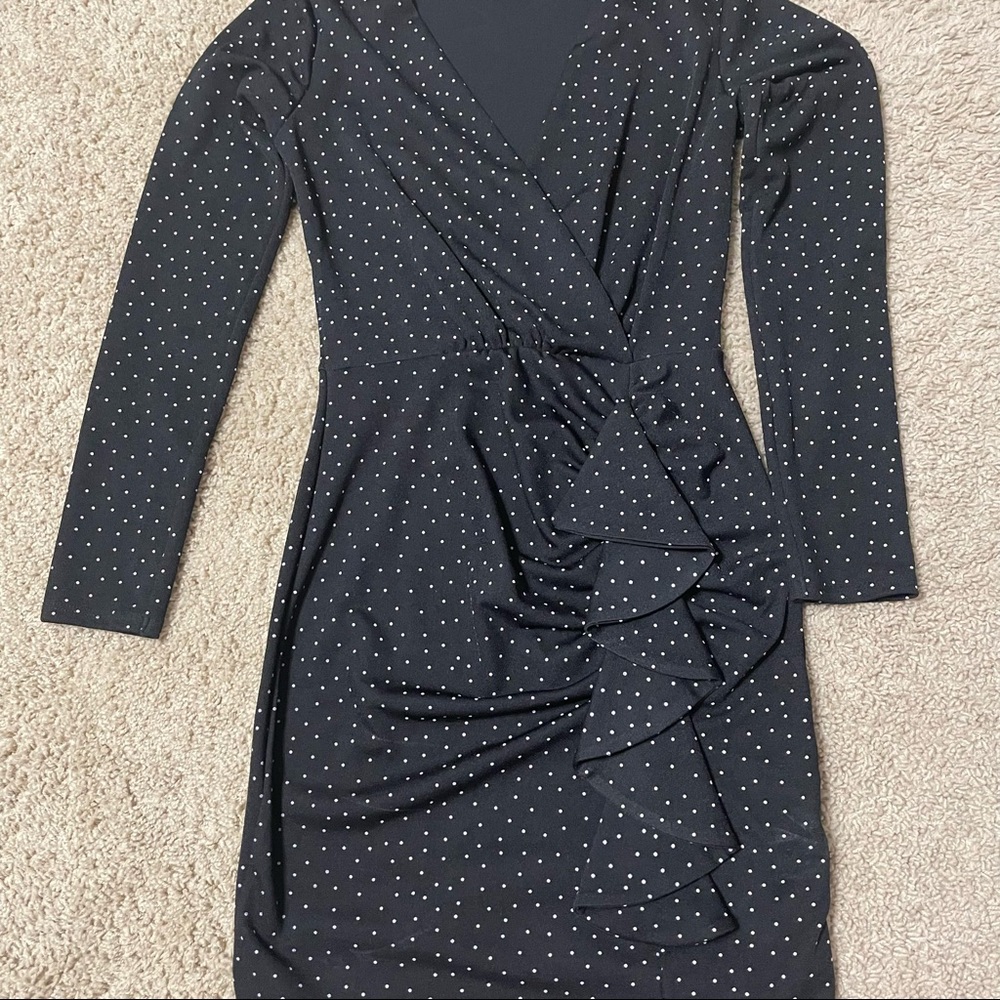 EUC New Look Polka Dot mini Dress - Black - 6